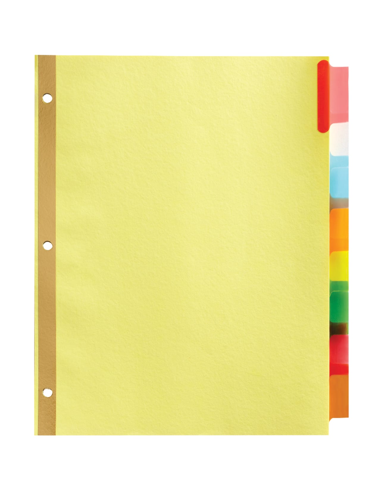 8-Tab 9 1//8in x 11 1//4in Assorted Colors Office Depot Brand Insertable Pocket Dividers with Tabs